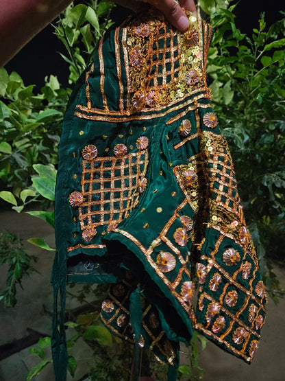 Green Aangi Blouse with Intricate Gota work