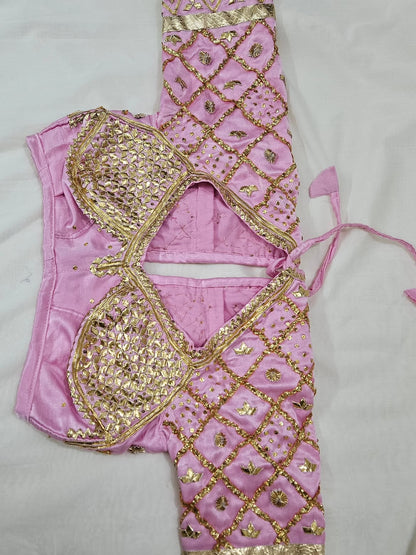 Pink Aangi blouse with intricate gota patti  HandWork  || Aashu