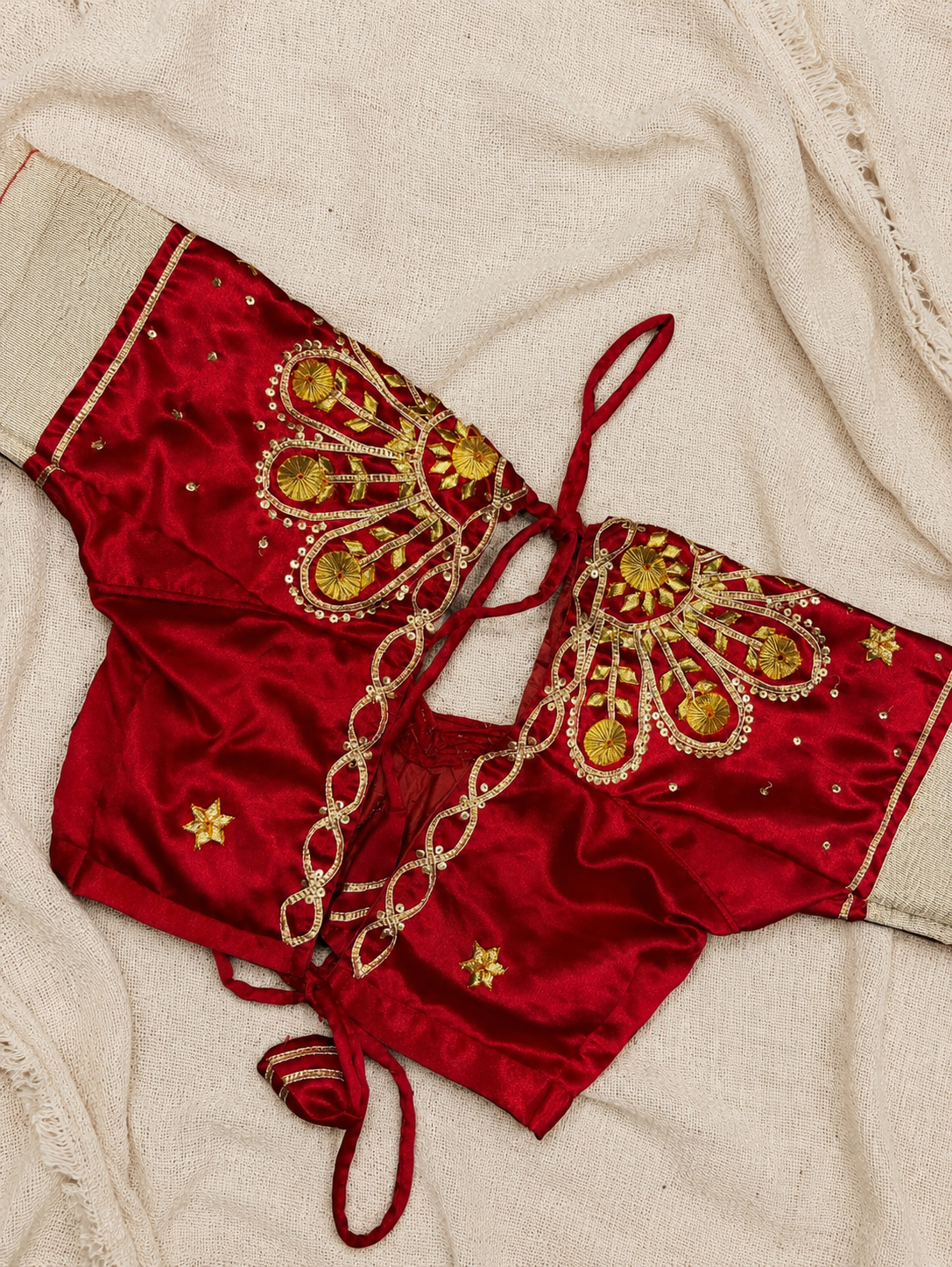 White Aangi Blouse with Sequence work || Chanda (Copy)