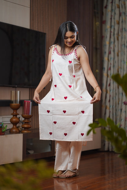 Heart Embroided Co-Ord Set || Dil se