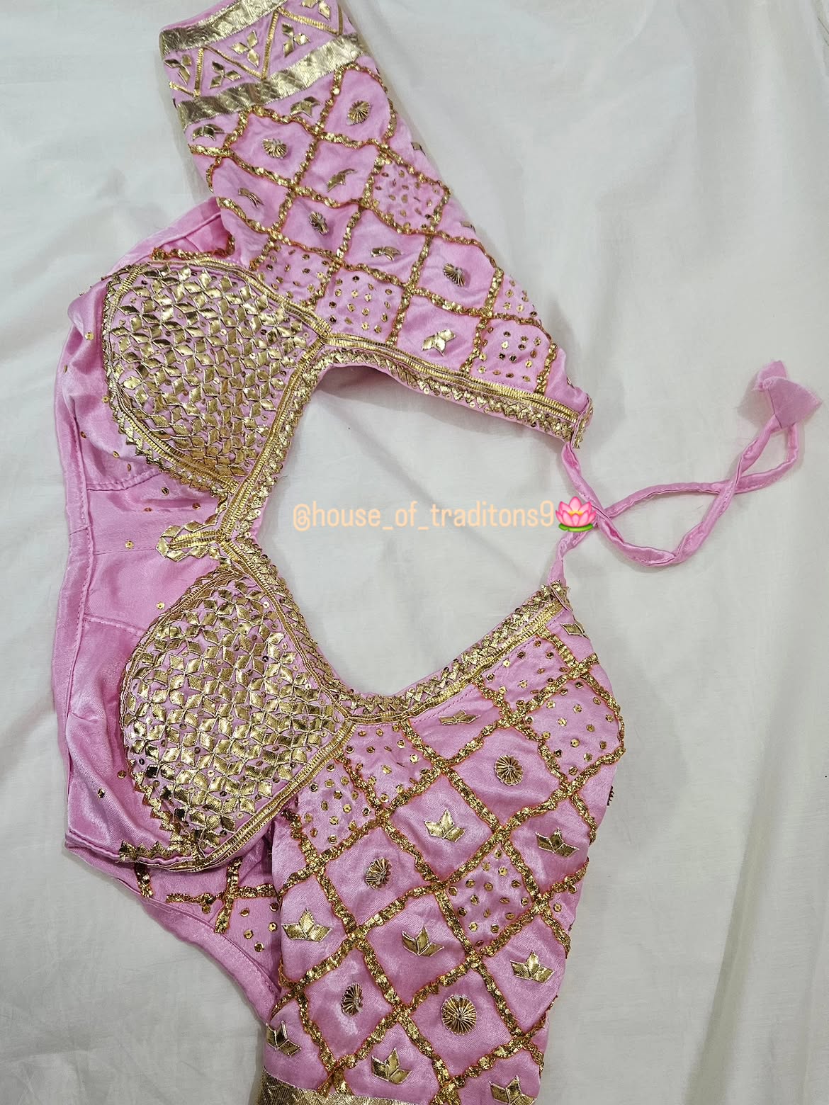 Pink Aangi blouse with intricate gota patti  HandWork  || Aashu
