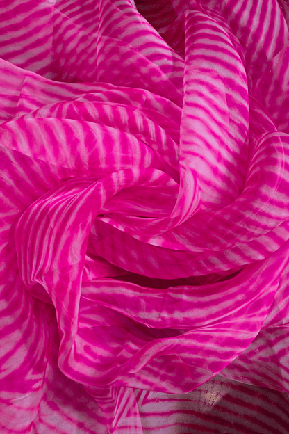 Pure Organza Silk Pink Laharia Saree || Priyanka