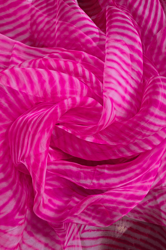 Pure Organza Silk Pink Laharia Saree || Priyanka