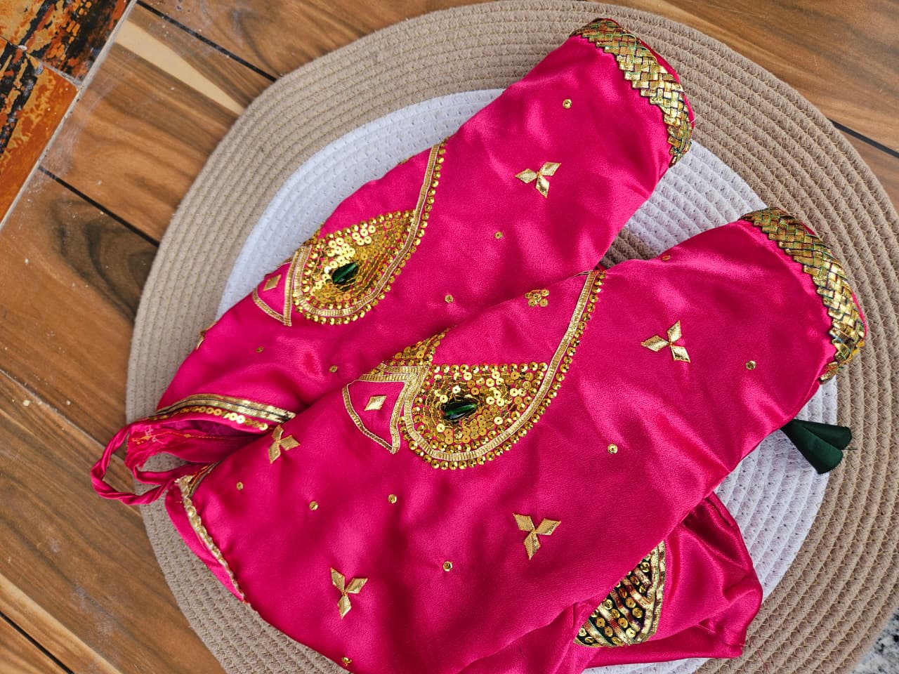 Pink Fuschia Aangi Blouse with Intricate Sequence and Gota Patti Work || Paan Pasand