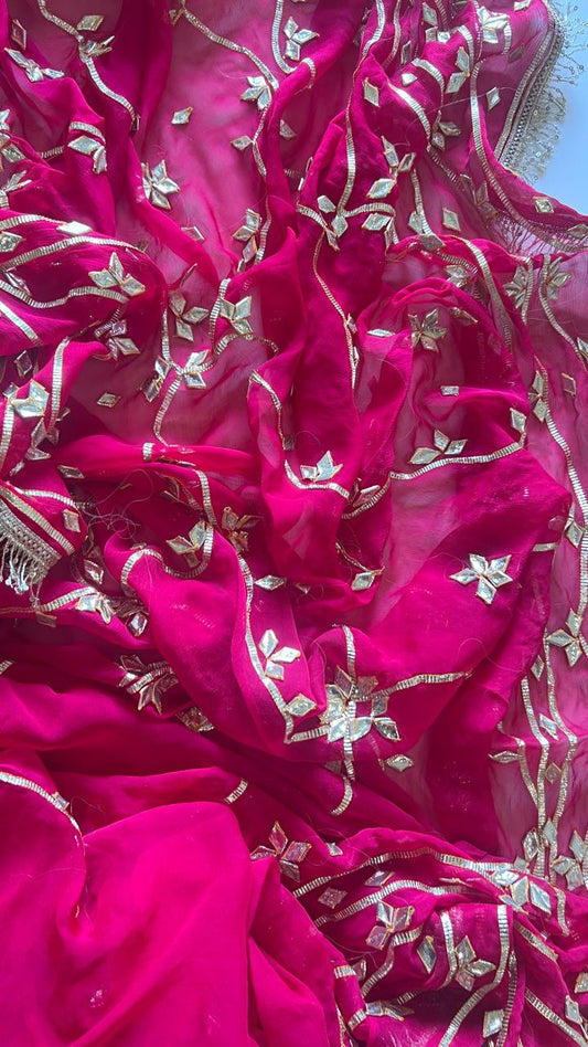 G H U L A B || Pure Chiffon Saree