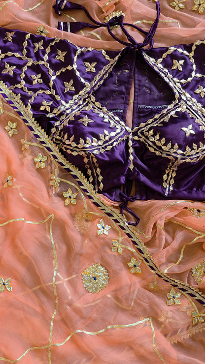 Pure Diamond Chiffon Saree with stitched Pink Aagi || Urvashi