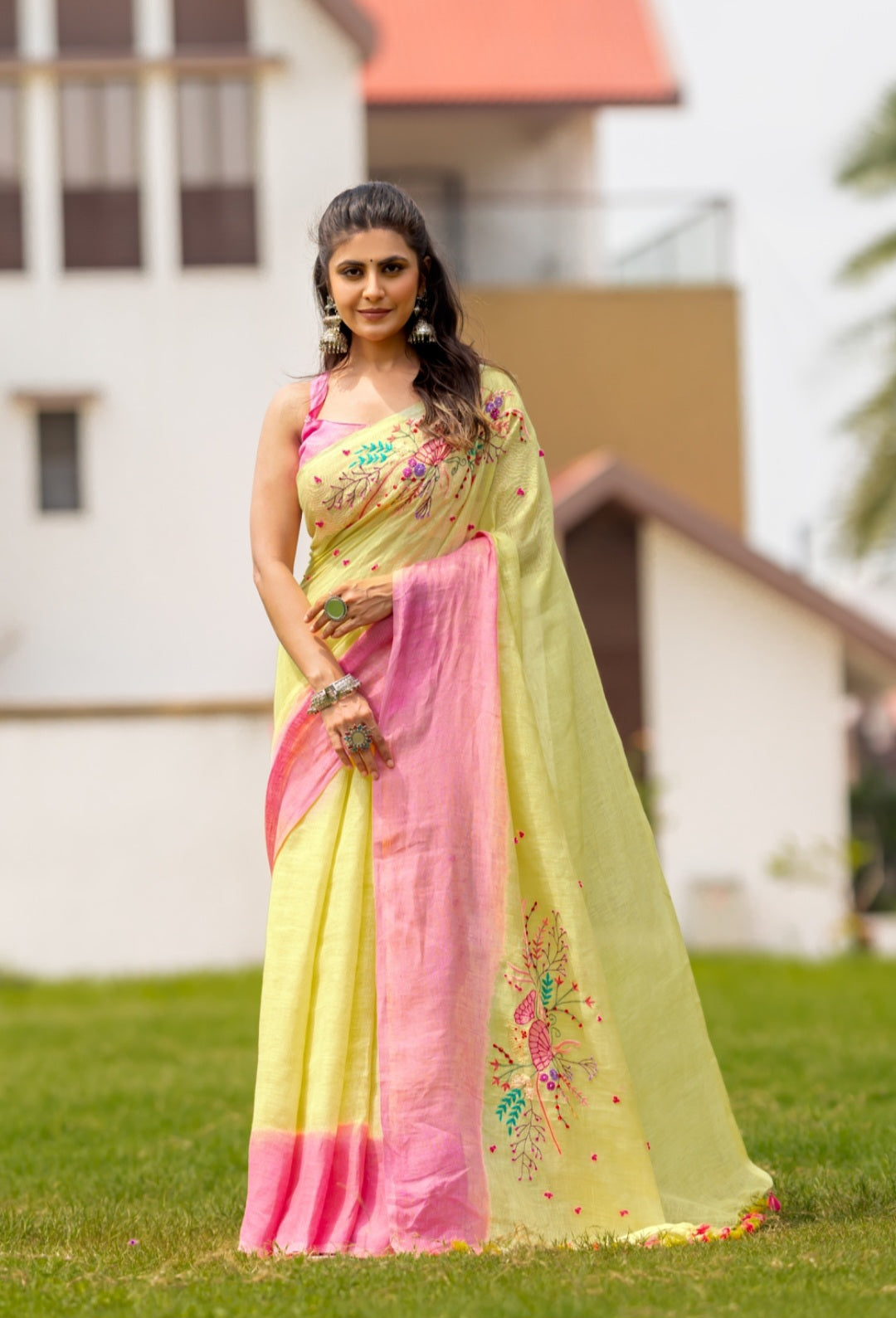 N A R M A D A || Pure Linen Saree