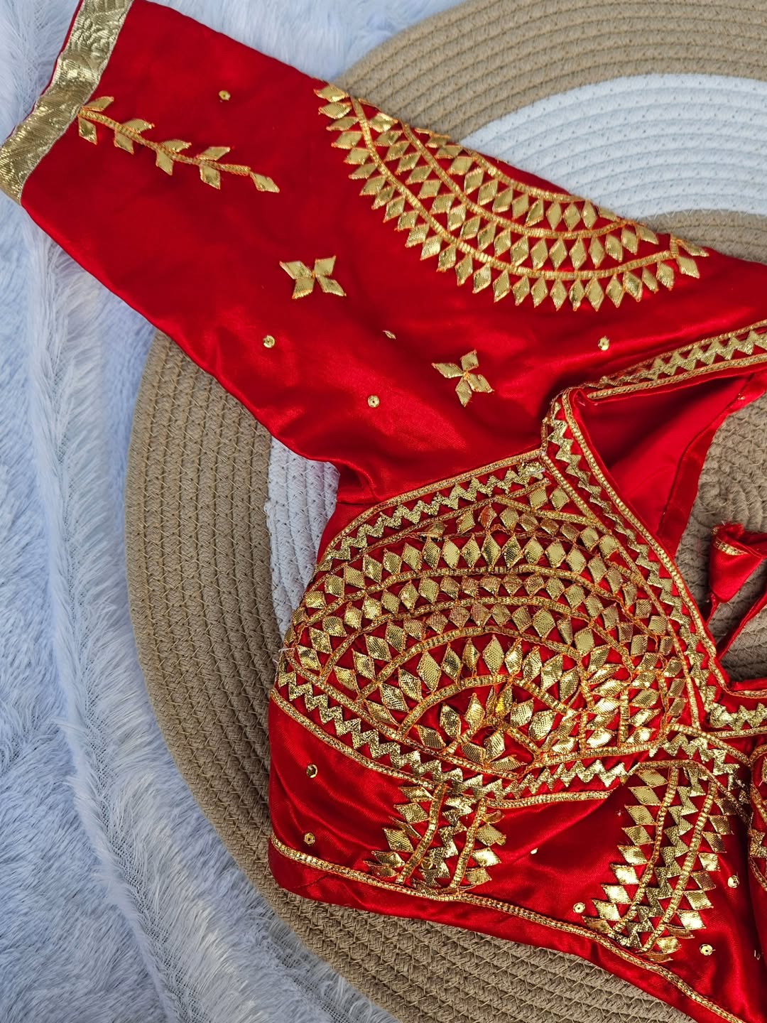 Red Aangi Blouse with Intricate Sequence and Gota Patti Work || Laali