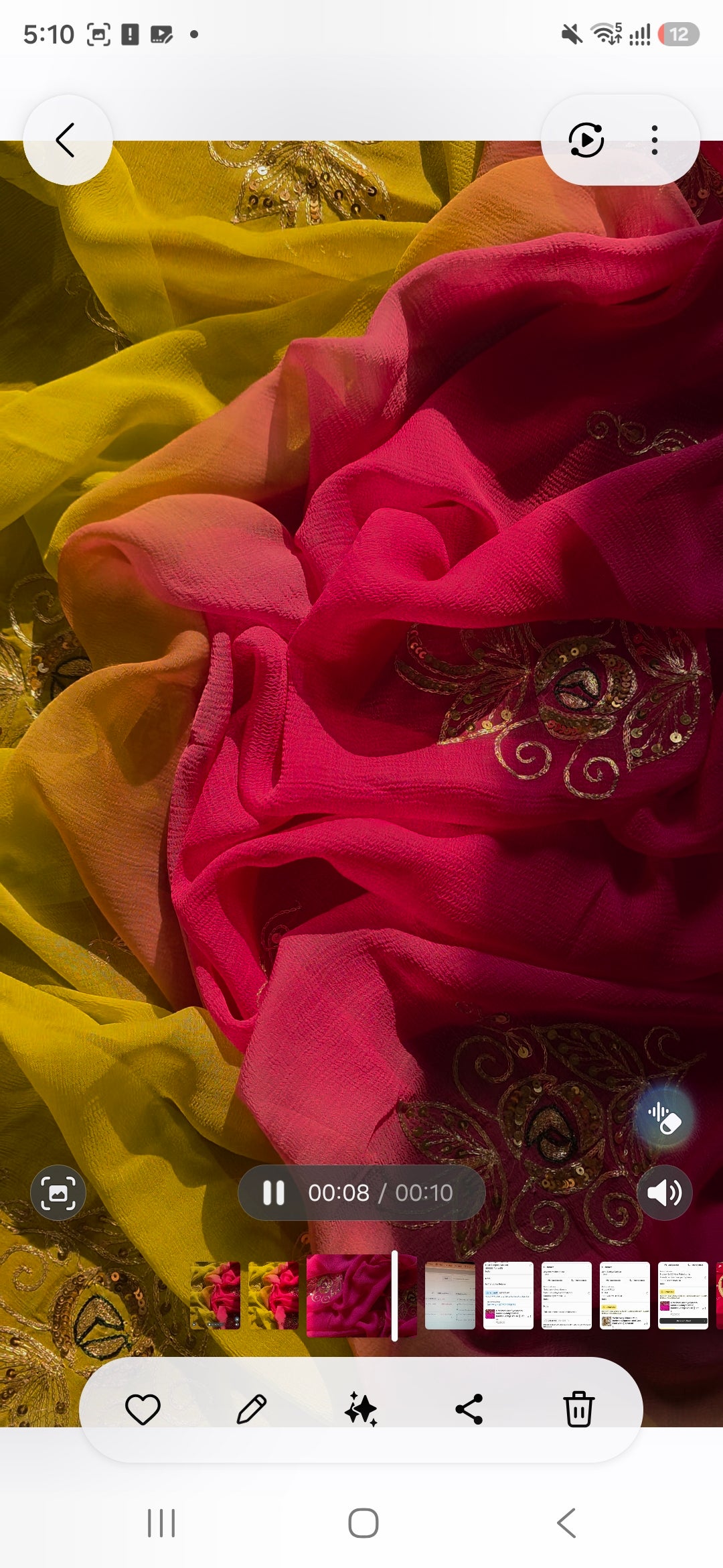 Pure Diamond Chiffon Pink and Green Saree || Anupriya