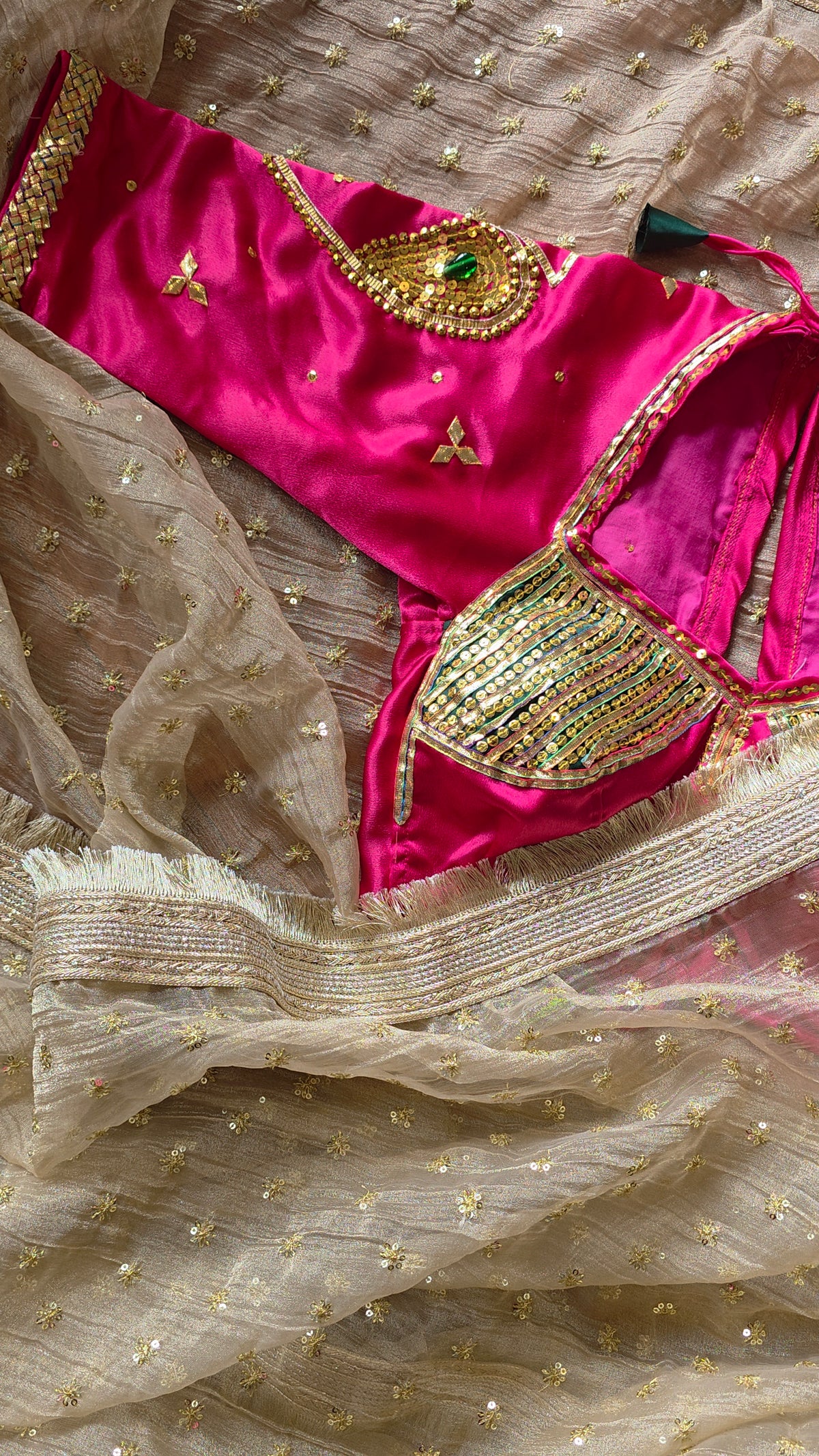 Tisse Saree with Sequence Work +  Heavy work Aangi