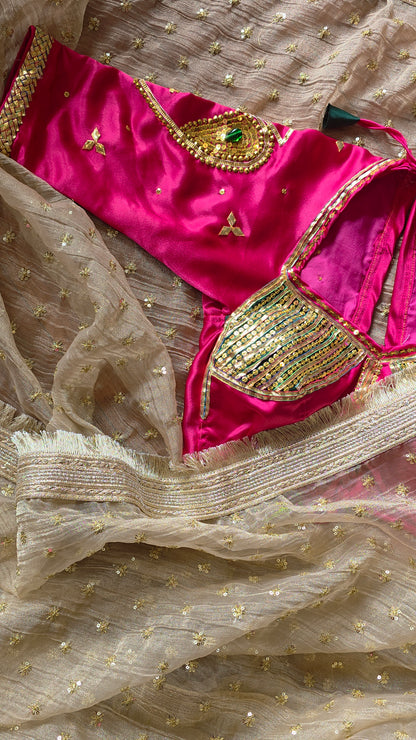 Tisse Saree with Sequence Work +  Heavy work Aangi