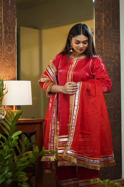Red and Golden Suit set || Laali || Ethnic Saroj