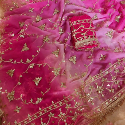 Pure Diamond Chiffon Saree with running Blouse