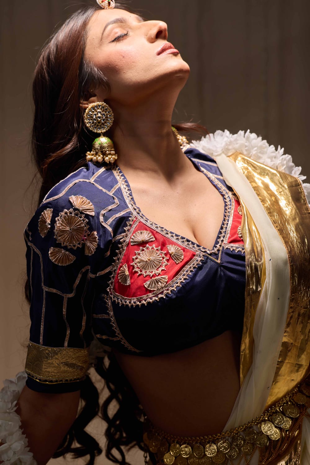 Pure Diamond Chiffon Saree + Ready to wear Aangi Blouse || Yashodha