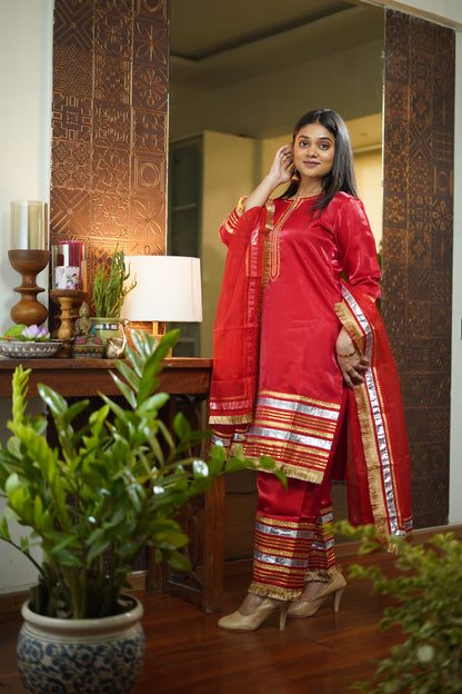 Red and Golden Suit set || Laali || Ethnic Saroj