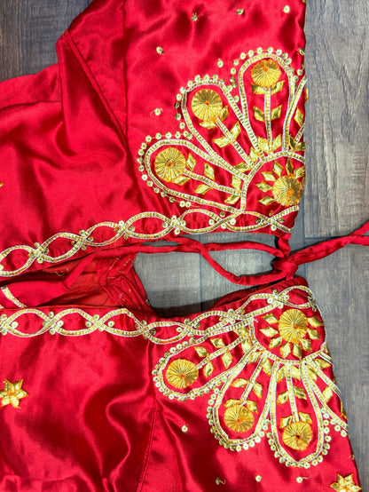 White Aangi Blouse with Sequence work || Chanda (Copy)