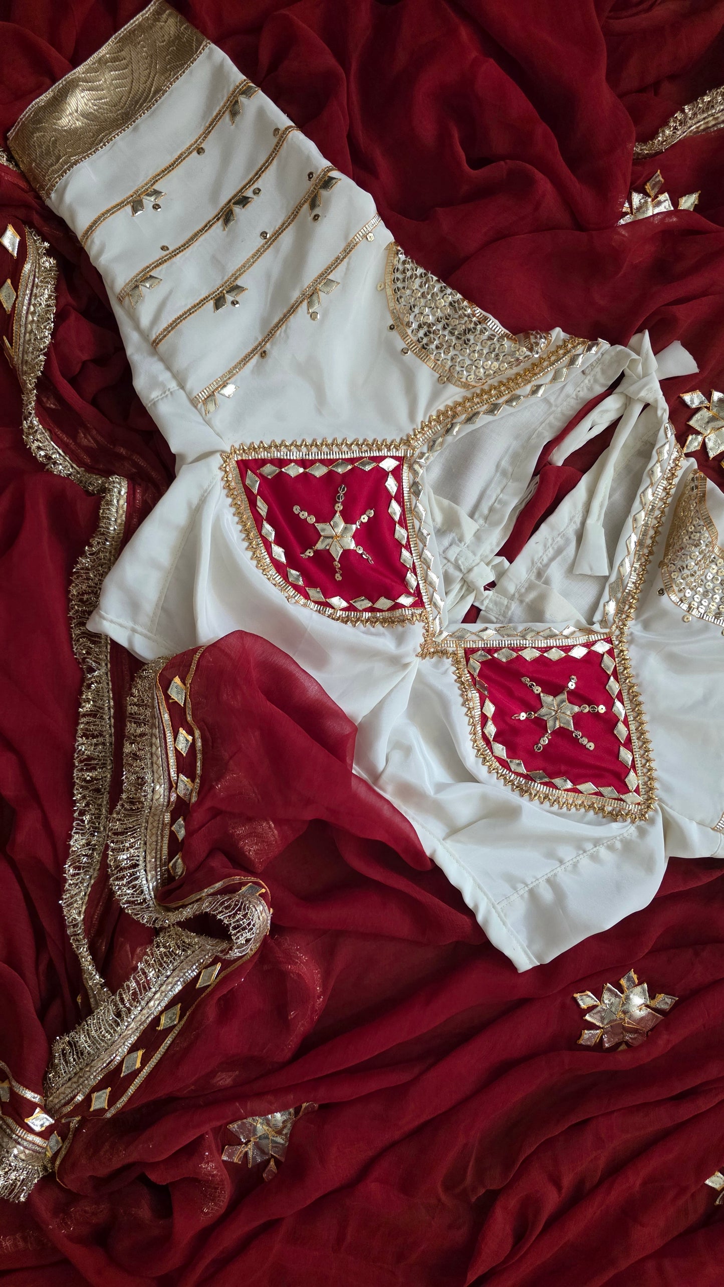 White Aangi Blouse with Sequence work || Chanda