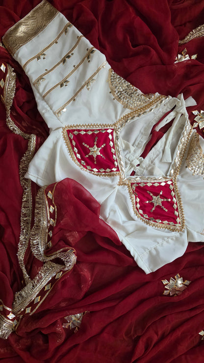 White Aangi Blouse with Sequence work || Chanda