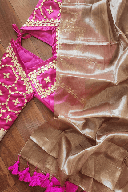 Raga Tissue saree with aangi blouse combo
rajasthani Angi blouse combo
Gota Patti work