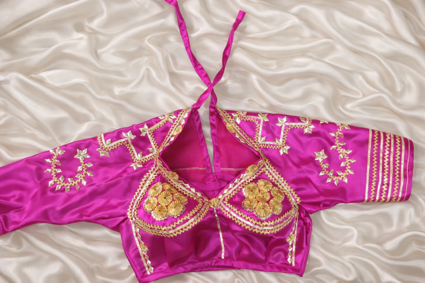 Pink Fuschia Aangi blouse with intricate HandWork || Gulrag