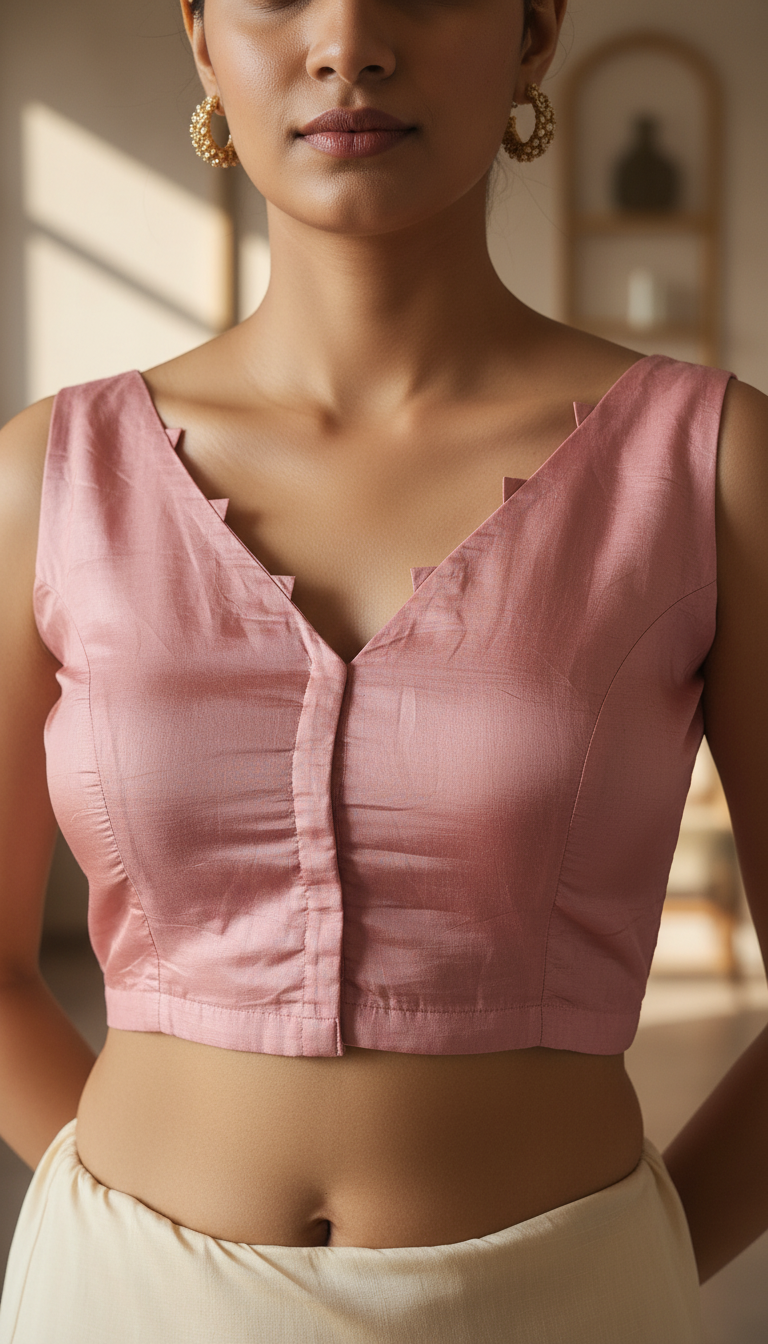 Plain Pink || Cotton Silk Blouse