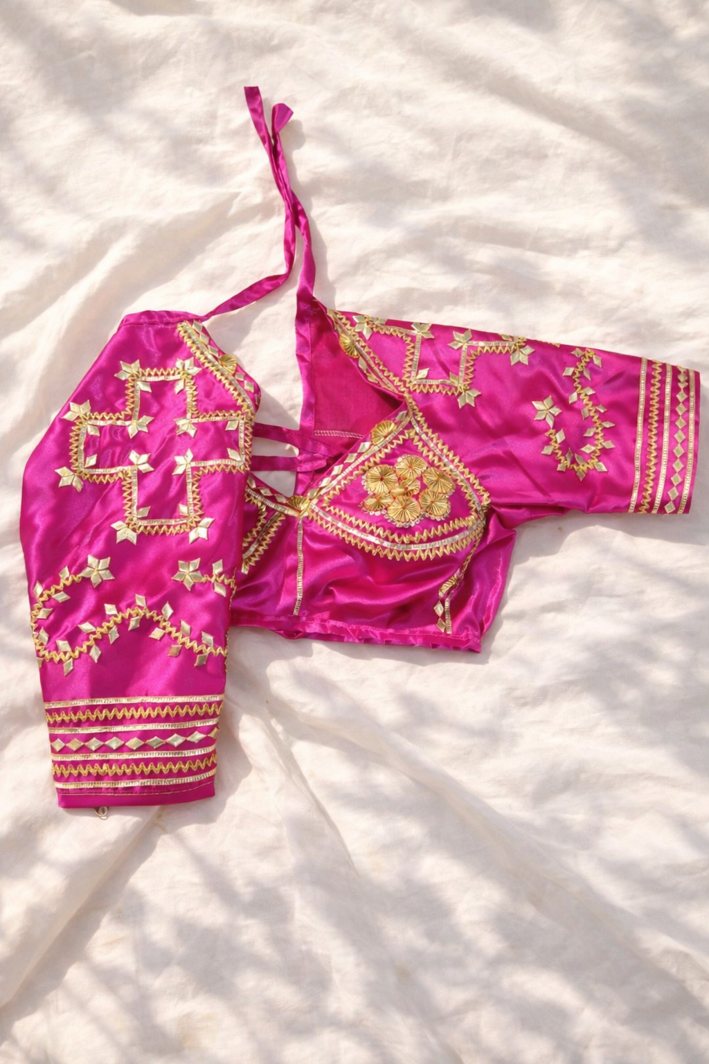 Pink Fuschia Aangi blouse with intricate HandWork || Gulrag