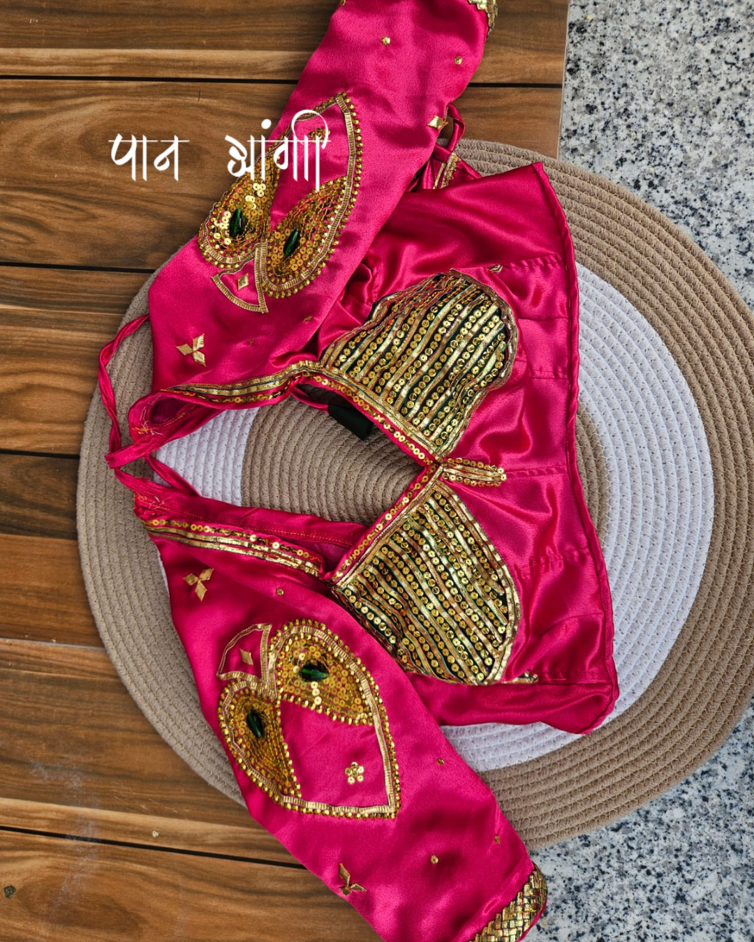 Pink Fuschia Aangi Blouse with Intricate Sequence and Gota Patti Work || Paan Pasand