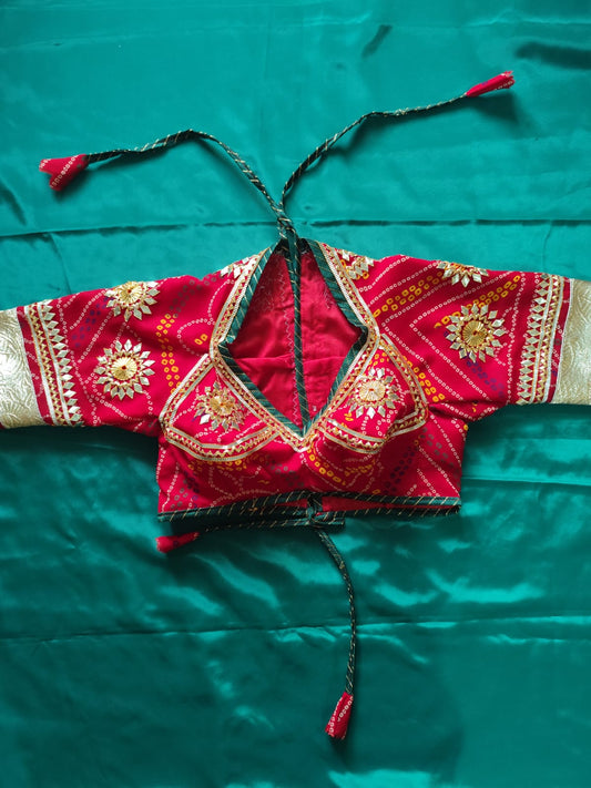 Red Bandhni Aangi Blouse || Kiran