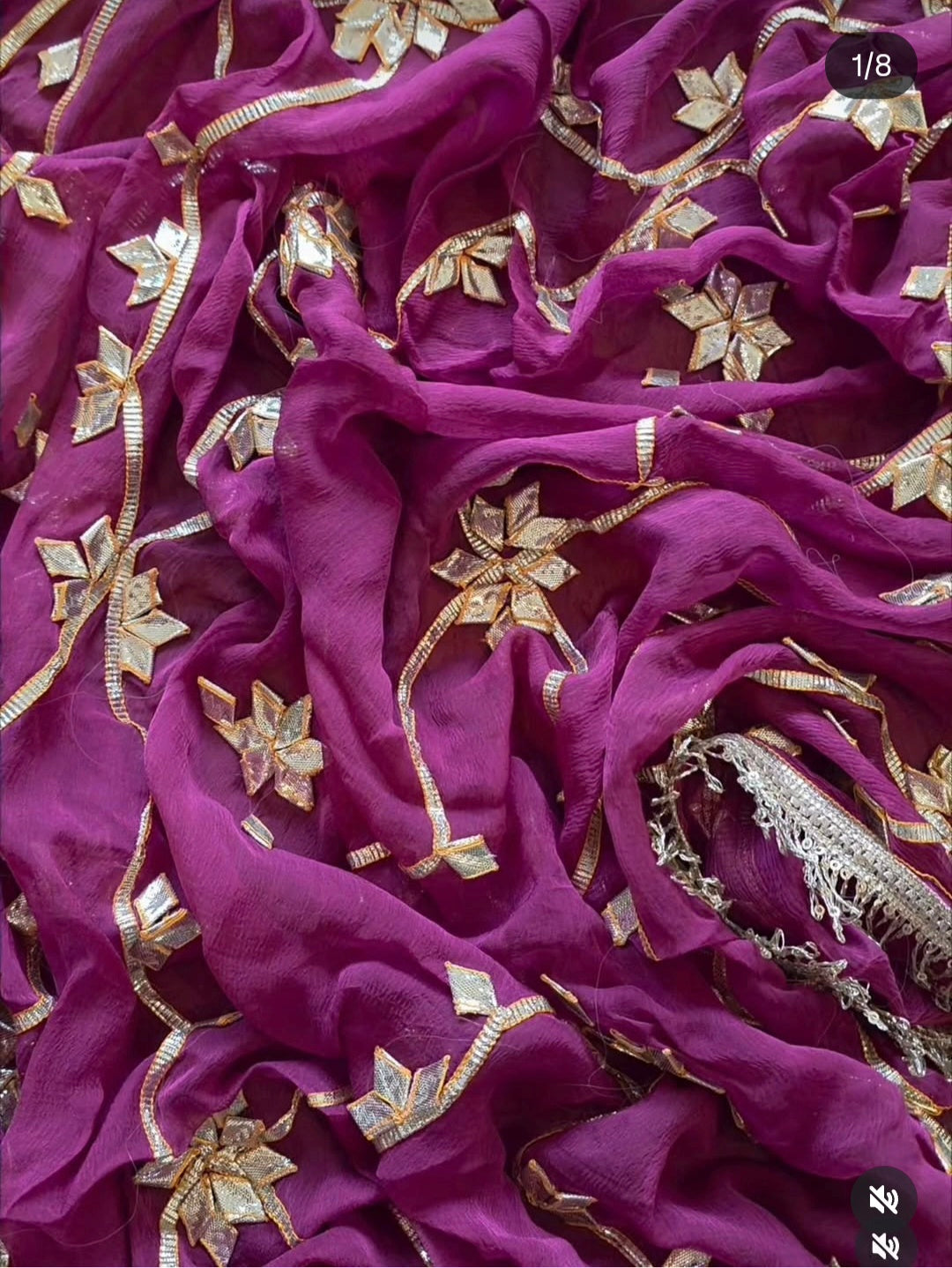 Onion Pink Pure Chiffon Saree with Running Maroon Blouse || Radha