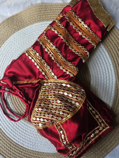 Red Aangi Blouse with Intricate Sequence and Gota Patti Work || Laali