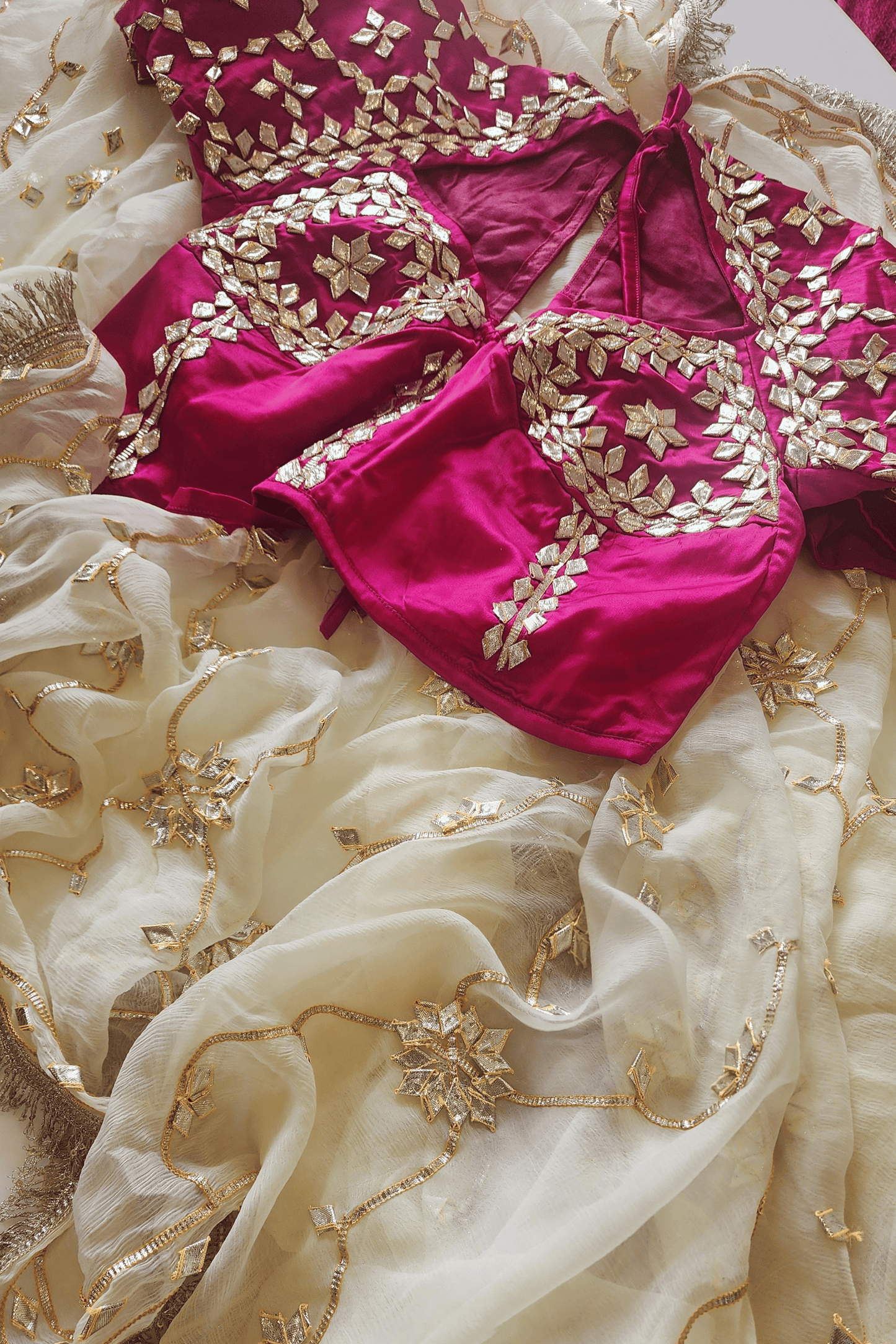 H U S N A  || Chiffon Saree + Blouse Combo