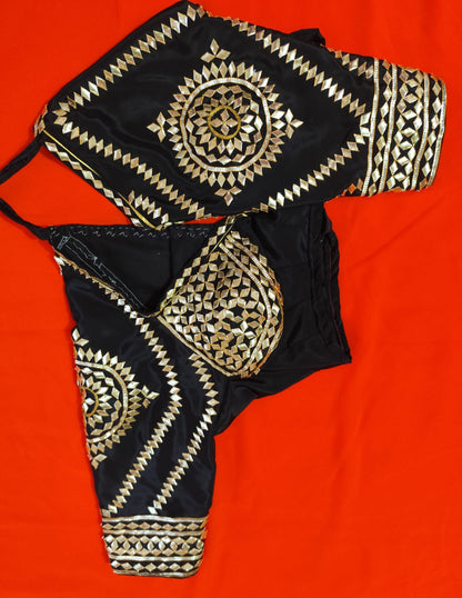 Black Tissue  Saree + Ready to wear Aangi Blouse || Vismayee