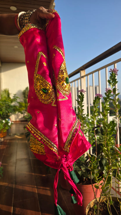 Pink Fuschia Aangi Blouse with Intricate Sequence and Gota Patti Work || Paan Pasand