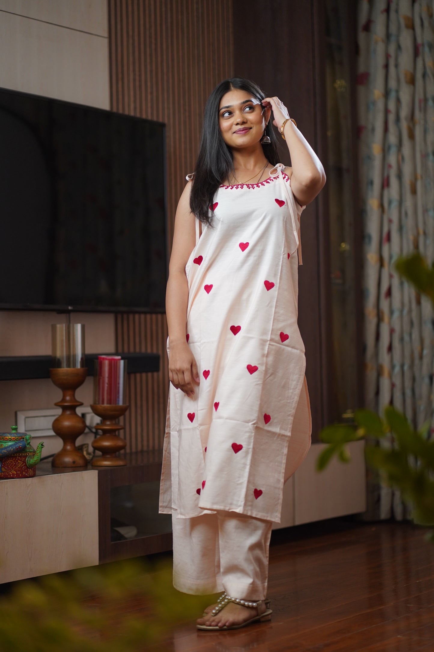 Heart Embroided Co-Ord Set || Dil se